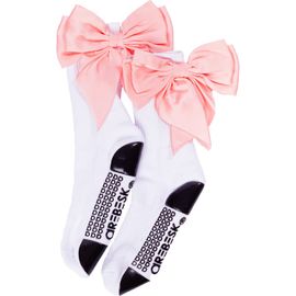 Arebesk Arebesk Anna Bow No-Slip Grip Crew Socks