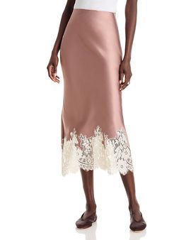 A.ren a. ren Celeste Contrast Lace Midi Skirt
