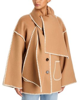 A.ren a. ren Eliette Blanket Stitch Double Face Scarf Coat