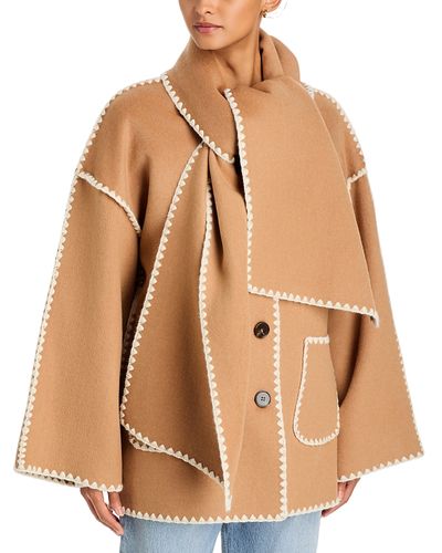 A.ren a. ren Eliette Blanket Stitch Double Face Scarf Coat