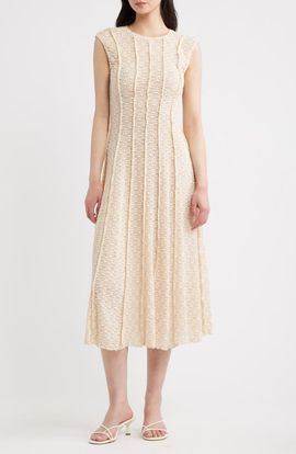 A.REN A.REN Arete Floral Exposed Seam Midi Dress