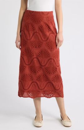 A.REN A.REN Cannes Eyelet Midi Skirt