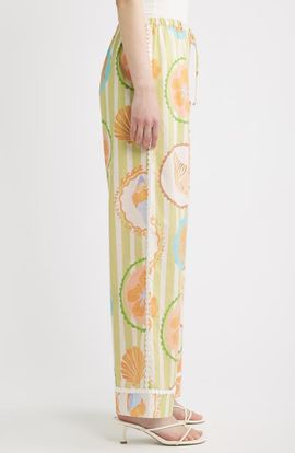 A.REN A.REN Fiorella Print Linen & Cotton Pants