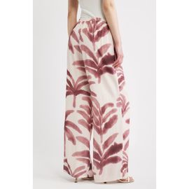 A.REN A.REN Isle Palm Tree Print Wide Leg Pants