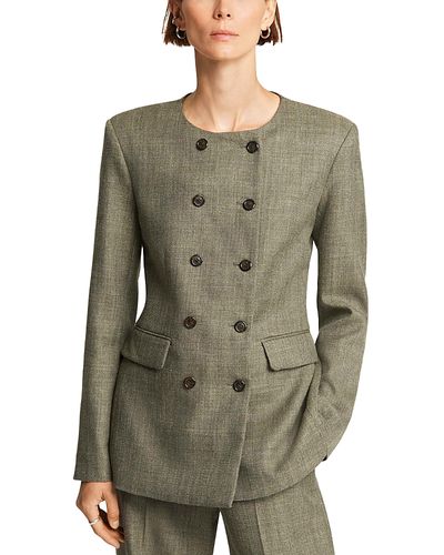 Argent Argent Double Breasted Crewneck Blazer