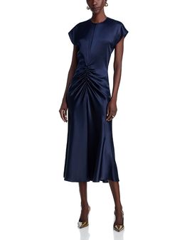 Argent Argent Shirred Silk Dress