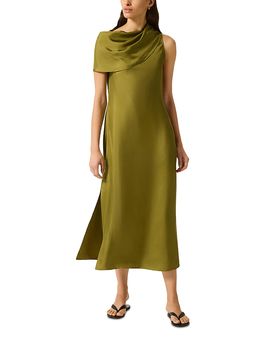 Argent Argent Silk Funnel Neck Dress