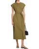 Argent Women's Belted Cap-Sleeve Cotton Twill Midi-Dress - 3