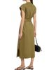 Argent Women's Belted Cap-Sleeve Cotton Twill Midi-Dress - 4