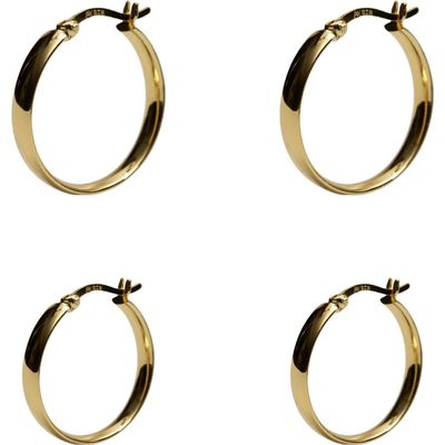 ARGENTO VIVO ARGENTO VIVO 2 Pairs of Sterling Silver Flat Edge Hoop Earrings