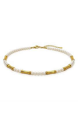 ARGENTO VIVO ARGENTO VIVO Bamboo & Faux Pearl Choker Necklace