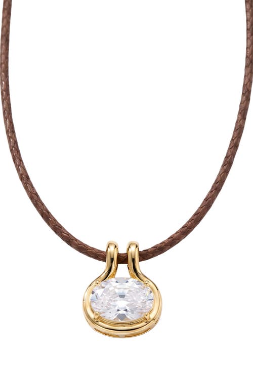 ARGENTO VIVO ARGENTO VIVO Braided Cord Cubic Zirconia Pendant Necklace
