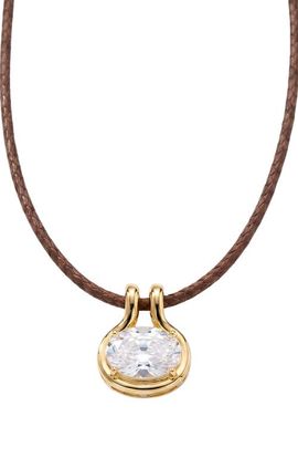 ARGENTO VIVO ARGENTO VIVO Braided Cord Cubic Zirconia Pendant Necklace