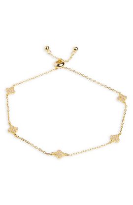 ARGENTO VIVO ARGENTO VIVO Clover Cubic Zirconia Slider Bracelet