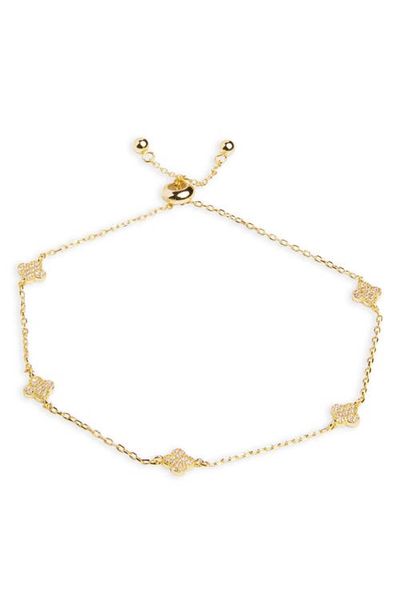 ARGENTO VIVO ARGENTO VIVO Clover Cubic Zirconia Slider Bracelet