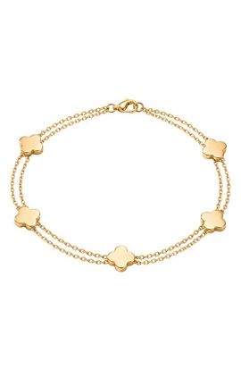 ARGENTO VIVO ARGENTO VIVO Clover Layered Anklet