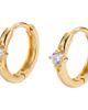 ARGENTO VIVO ARGENTO VIVO Cubic Zirconia Solitaire Huggie Hoop Earrings - 1