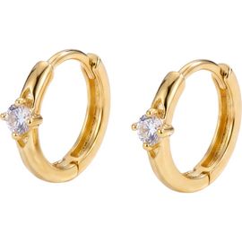 ARGENTO VIVO ARGENTO VIVO Cubic Zirconia Solitaire Huggie Hoop Earrings