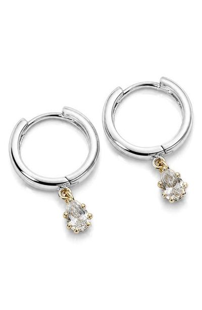 ARGENTO VIVO ARGENTO VIVO Cubic Zirconia Teardrop Huggie Hoop Earrings