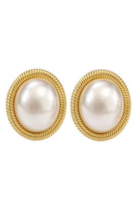 ARGENTO VIVO ARGENTO VIVO Cultured Pearl Bezel Stud Earrings