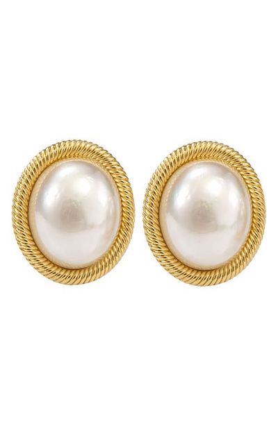 ARGENTO VIVO ARGENTO VIVO Cultured Pearl Bezel Stud Earrings