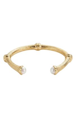 ARGENTO VIVO ARGENTO VIVO Faux Pearl Bamboo Cuff Bracelet