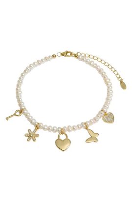 ARGENTO VIVO ARGENTO VIVO Faux Pearl Charm Bracelet