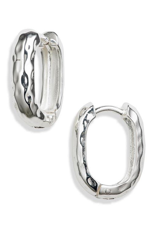 ARGENTO VIVO ARGENTO VIVO Hammered Oval Huggie Hoop Earrings
