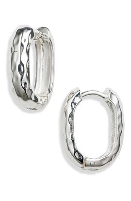 ARGENTO VIVO ARGENTO VIVO Hammered Oval Huggie Hoop Earrings