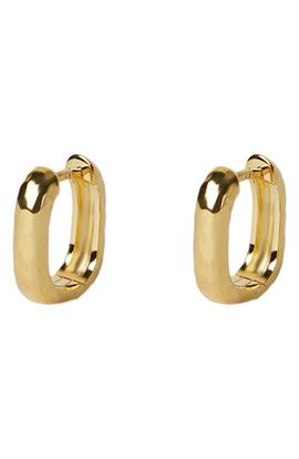 ARGENTO VIVO ARGENTO VIVO Hammered U-Shape Huggie Hoop Earrings