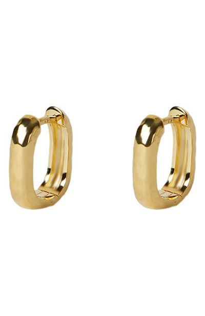 ARGENTO VIVO ARGENTO VIVO Hammered U-Shape Huggie Hoop Earrings