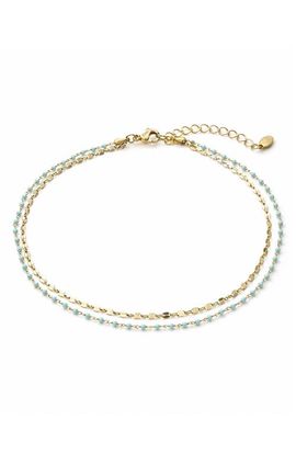 ARGENTO VIVO ARGENTO VIVO Layered Beaded Anklet