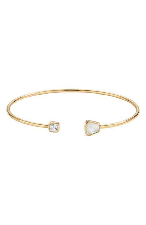 ARGENTO VIVO ARGENTO VIVO Mother-of-Pearl & Cubic Zirconia Cuff Bracelet