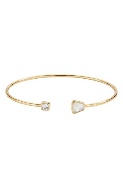 ARGENTO VIVO ARGENTO VIVO Mother-of-Pearl & Cubic Zirconia Cuff Bracelet