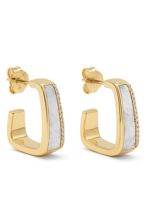 ARGENTO VIVO ARGENTO VIVO Mother-of-Pearl Angular Huggie Hoop Earrings