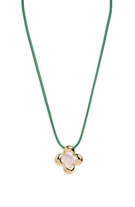 ARGENTO VIVO ARGENTO VIVO Mother-of-Pearl Clover Cord Necklace