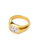 ARGENTO VIVO ARGENTO VIVO Oval Cubic Zirconia Bezel Ring - 1