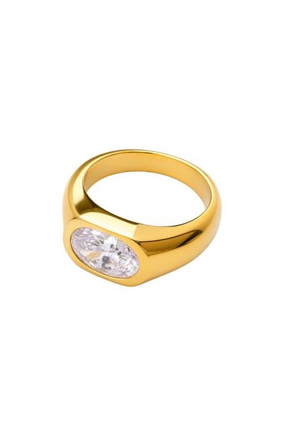 ARGENTO VIVO ARGENTO VIVO Oval Cubic Zirconia Bezel Ring