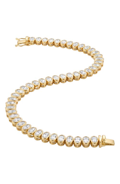 ARGENTO VIVO ARGENTO VIVO Oval Cubic Zirconia Bezel Tennis Bracelet