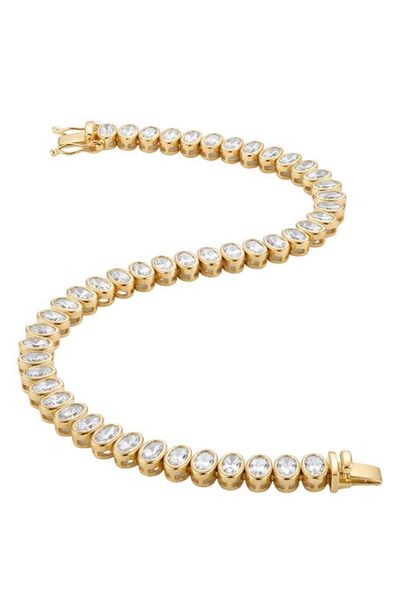 ARGENTO VIVO ARGENTO VIVO Oval Cubic Zirconia Bezel Tennis Bracelet