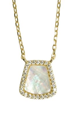 ARGENTO VIVO ARGENTO VIVO Pavé Crystal Mother-of-Pearl Pendant Necklace