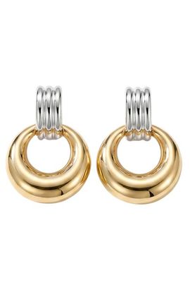 ARGENTO VIVO ARGENTO VIVO Ribbed Two-Tone Drop Earrings