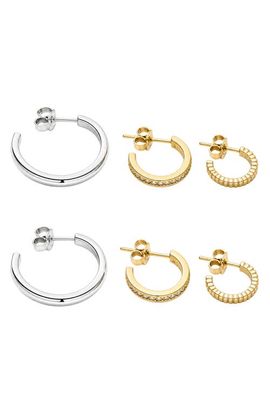 ARGENTO VIVO ARGENTO VIVO Set of 3 Huggie Hoop Earrings