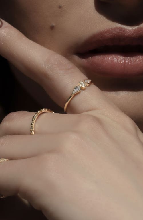 ARGENTO VIVO ARGENTO VIVO The Rhea Sterling Silver Geometric Cubic Zirconia Ring