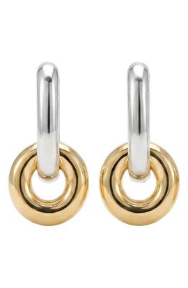 ARGENTO VIVO ARGENTO VIVO Two-Tone Drop Hoop Link Earrings