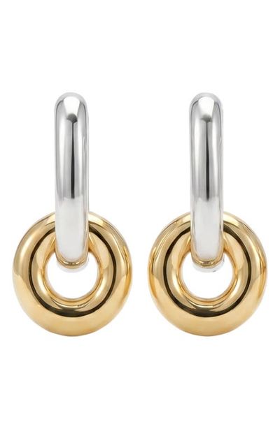 ARGENTO VIVO ARGENTO VIVO Two-Tone Drop Hoop Link Earrings