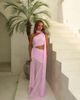 Aria Cove Aria Cove chiffon drape detail cut out side sheer hem wrap scarf detail maxi dress in bubblegum pink - 1
