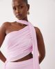 Aria Cove Aria Cove chiffon drape detail cut out side sheer hem wrap scarf detail maxi dress in bubblegum pink - 4