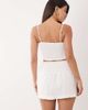 Aria Cove Aria Cove cotton blend shirred detail frill hem cami top in white - part of a set - 3