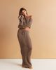 Aria Cove Aria Cove crochet knit low rise drawstring waist maxi beach skirt in soft brown - part of a set - 1